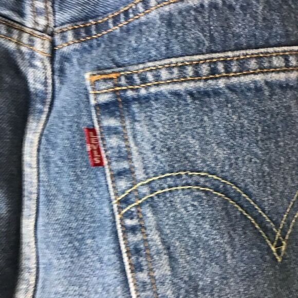 Levi’s Premium Frayed Button-fly Jean Mini Skirt Size 30 - Picture 7 of 8